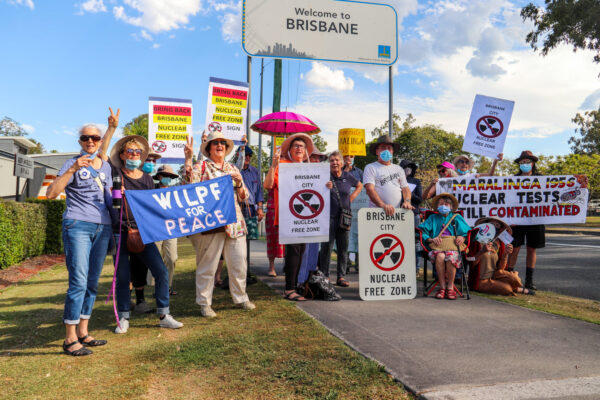 Footpath Demonstration for Maralinga and to Bring Back the Brisbane Nuclear Free Zone Signs